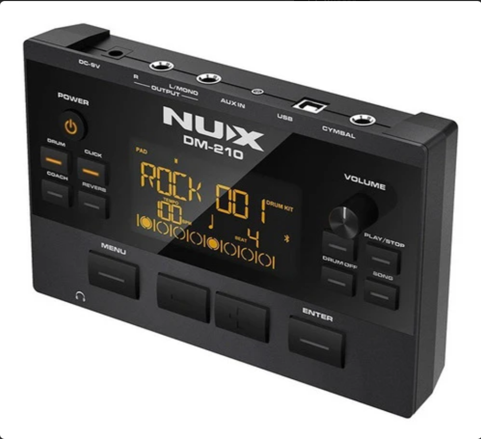Bateria Electrica Nux Dm-210 Pads Malla Bombo Independiente