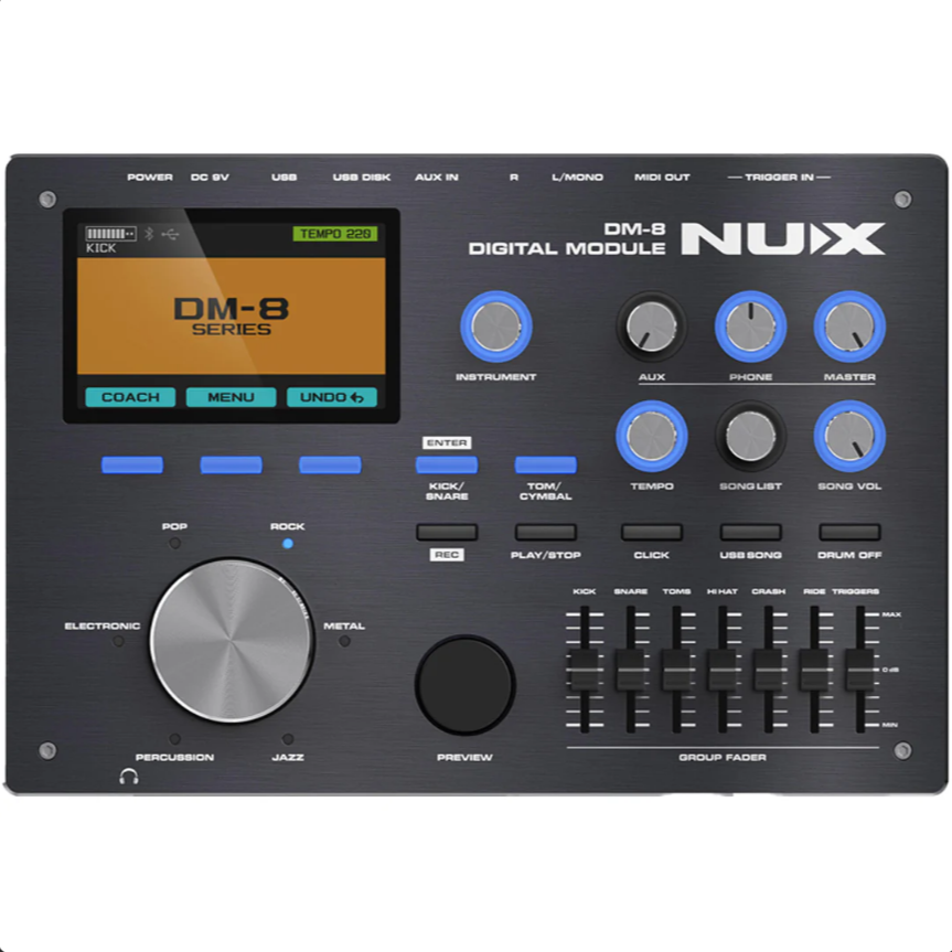 Batería Electrónica Digital Nux Dm-8 Parche Remo En Malla
