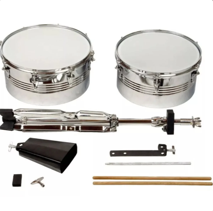 Timbal Latino 13 -14 Con Base Campana Y Baquetas

