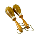 Par De Maracas En Cuero Natural + Estuche
