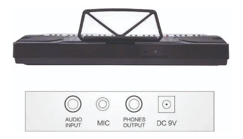 Teclado Organeta Mk2089 Under 61 Teclas Microfono Adaptador
