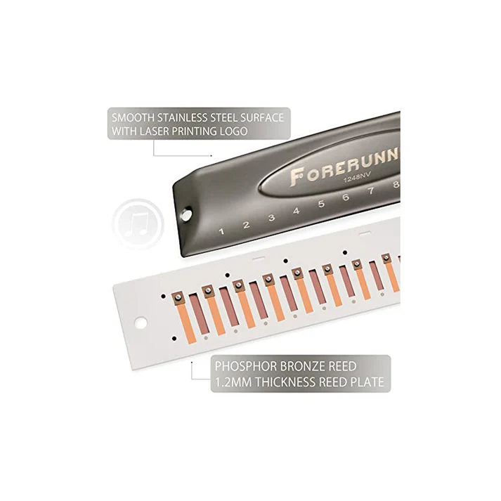 Armónica Cromática Easttop T1248nv - 12 Agujeros Clave De C
