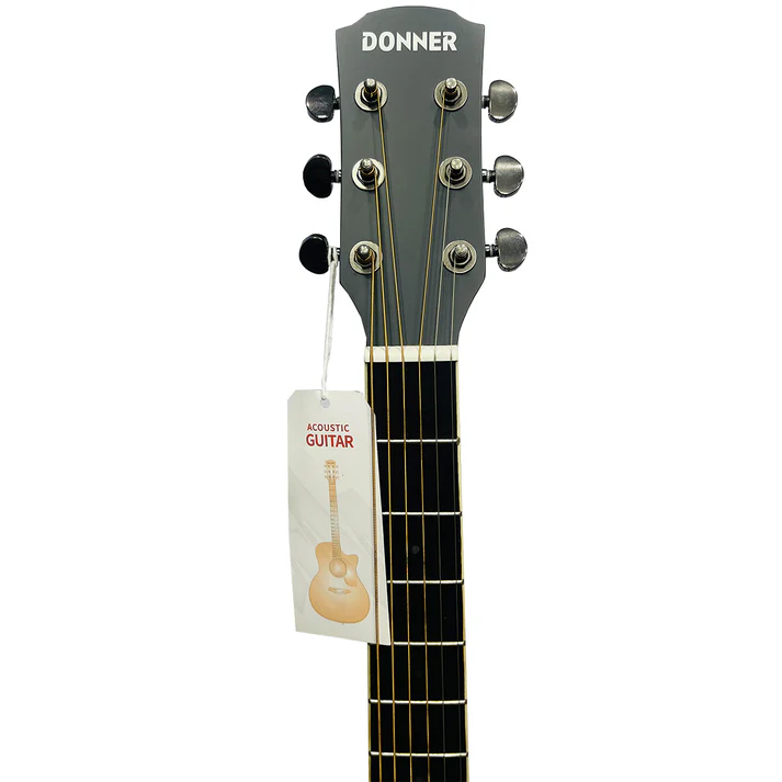 Guitarra Acústica Donner D-105 Negra + Estuche Abullonado
