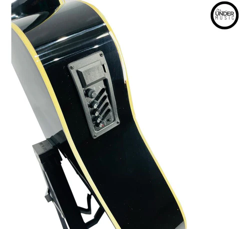 Guitarra Electroacústica Tipo Folk Ayson Cue Acero + Estuche
