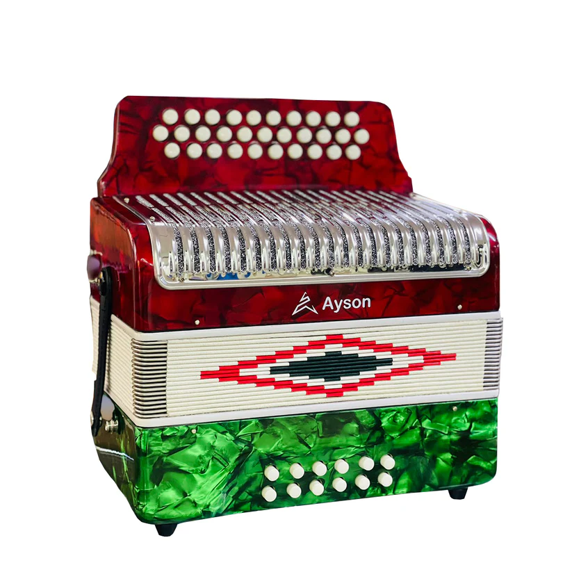 Acordeón 2 Coronas - 31 Botones - Tonalidad Gcf + Estuche
