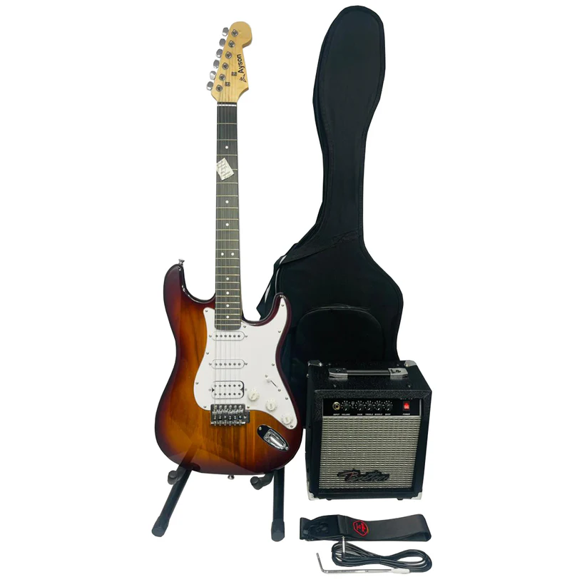 Kit Guitarra Electrica Con Amplificador Correa Cable
