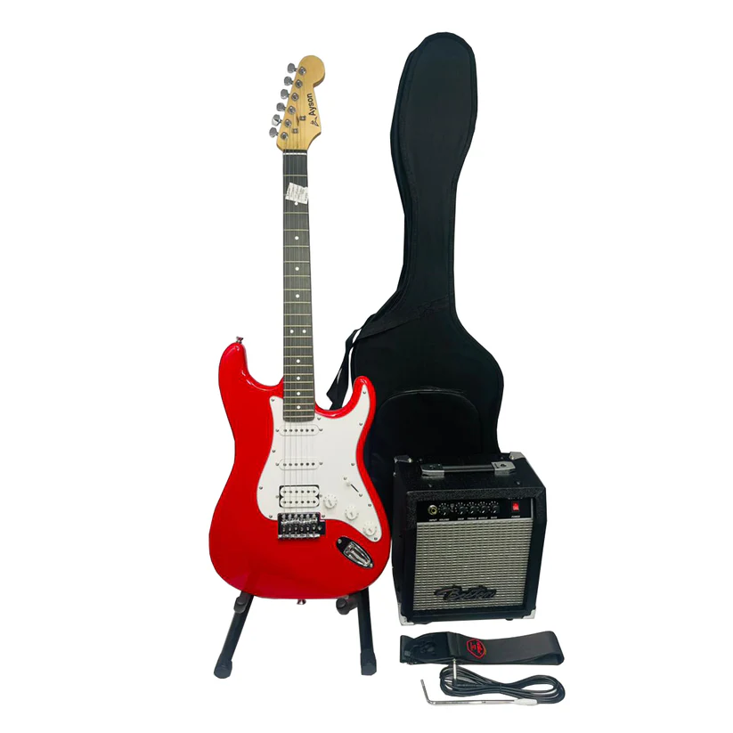 Kit Guitarra Electrica Con Amplificador Correa Cable
