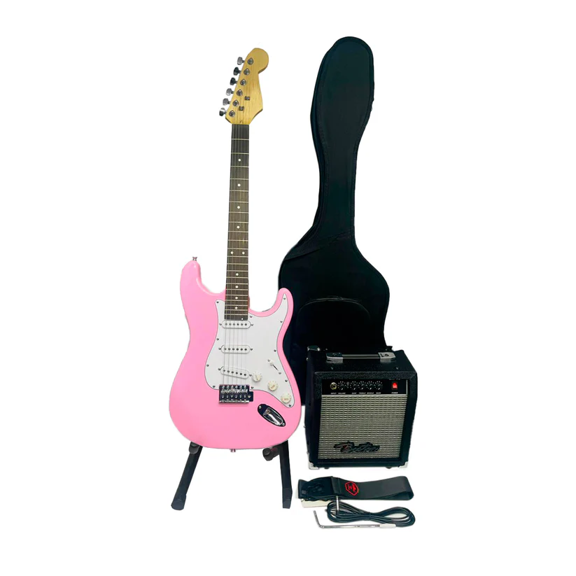 Kit Guitarra Electrica Con Amplificador Correa Cable

