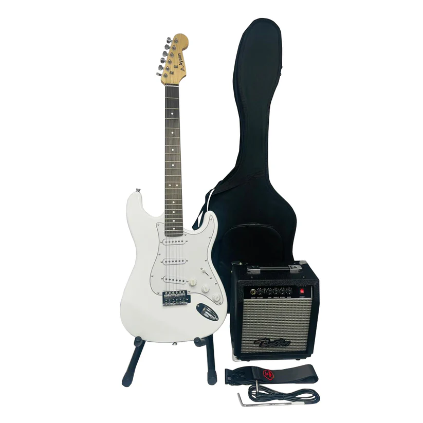 Kit Guitarra Electrica Con Amplificador Correa Cable
