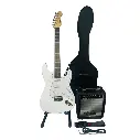 Kit Guitarra Electrica Con Amplificador Correa Cable
