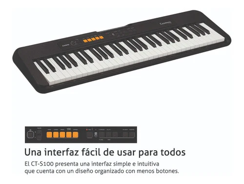 Organeta Casio Ct-s100 5 Octavas + Adaptador + Base + Forro
