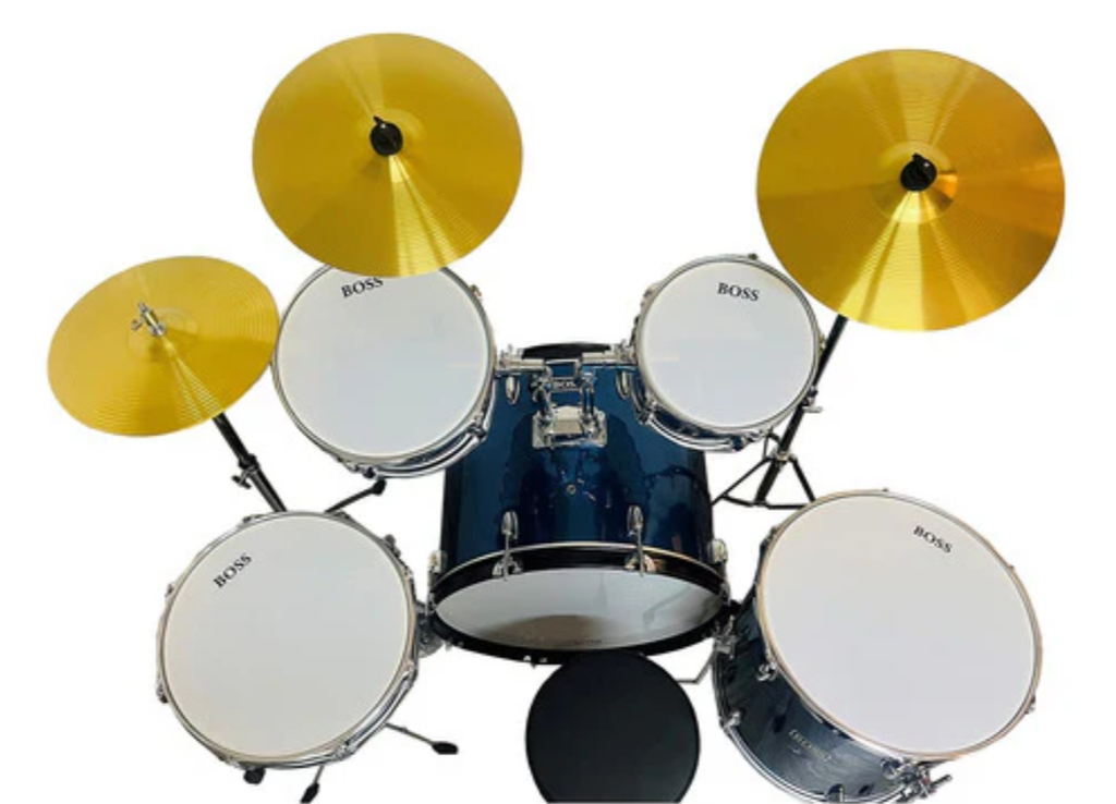 Batería Acústica DM1000 5 Piezas + Platillos + Base + Silla
