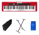 Teclado Organeta Casio Ct-s200 Rojo Adapta + Base + Estuche
