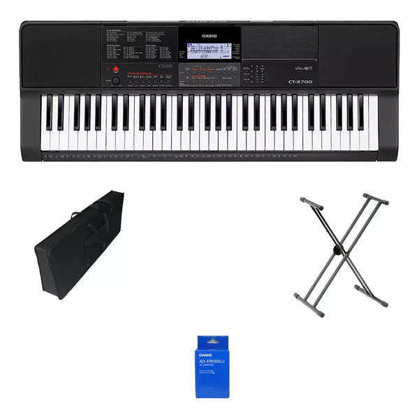 Teclado Organeta Casio Ctx700 + Adaptador + Base + Estuche
