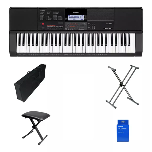Teclado Organeta Casio Ctx800 Adapta + Base + Estuche +silla
