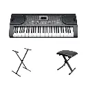 Teclado Organeta Mk2089 Under 61 Teclas Mic Adap Base Silla
