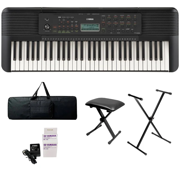 Teclado Organeta Yamaha Psr-e283 Adapta + Base+forro+silla
