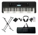 Teclado Organeta Yamaha Psr-e383 Adapta+base+pedal+forro+aud
