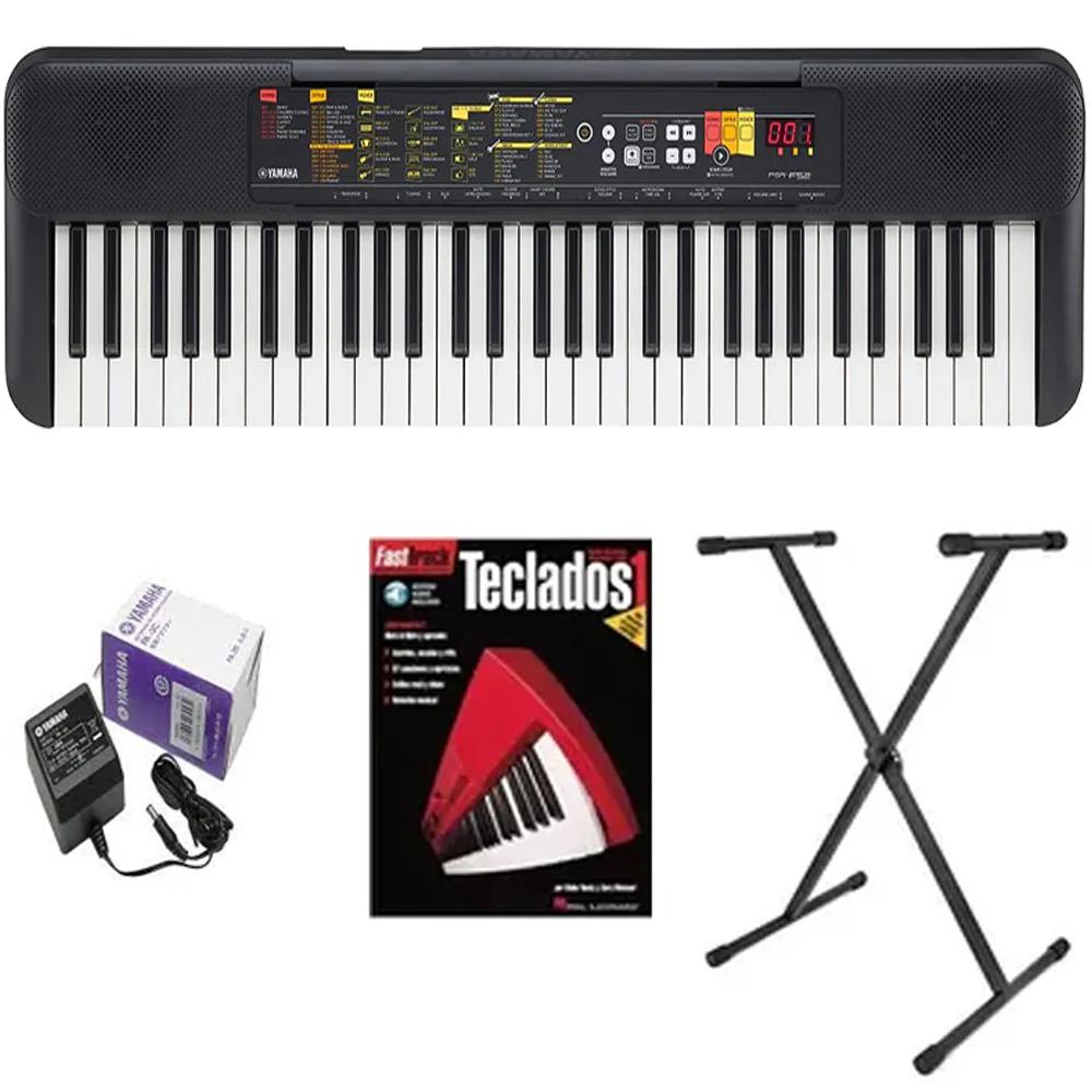 Teclado Organeta Yamaha Psr-f52 Con Adaptador+base+método
