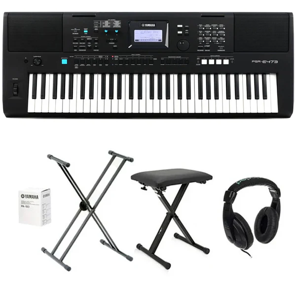 Teclado Yamaha Organeta Psr-e473 Adapta+base+silla+audífonos
