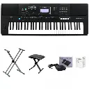 Teclado Yamaha Organeta Psr-e473 Adaptador+base+pedal+silla
