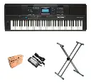 Teclado Yamaha Psr-ew425 Organeta 6 Octavas Adaptador + Base
