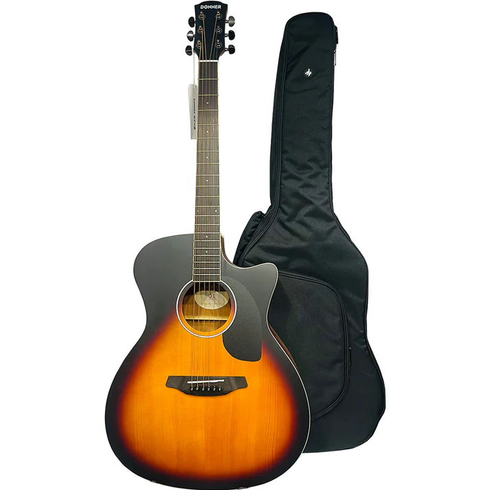 Guitarra Acústica Donner D-105 Negra + Estuche Abullonado

