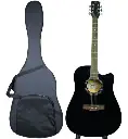 Guitarra Electroacústica Tipo Folk Ayson Cue Acero + Estuche

