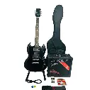 Kit Guitarra Eléctrica Deviser Sg10 Bk + Amplifica + Estuche
