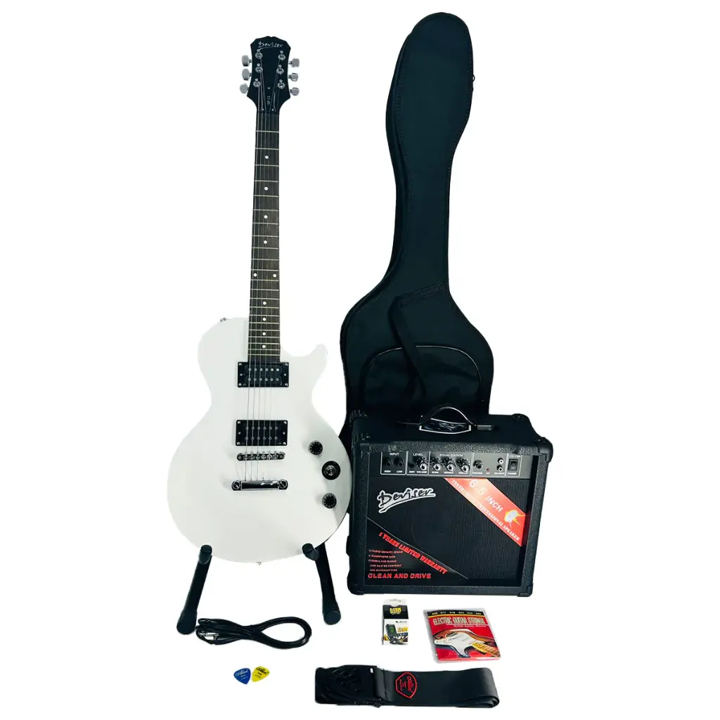 Kit Guitarra Eléctrica Deviser Sp11 Wh +estuche+amplificador
