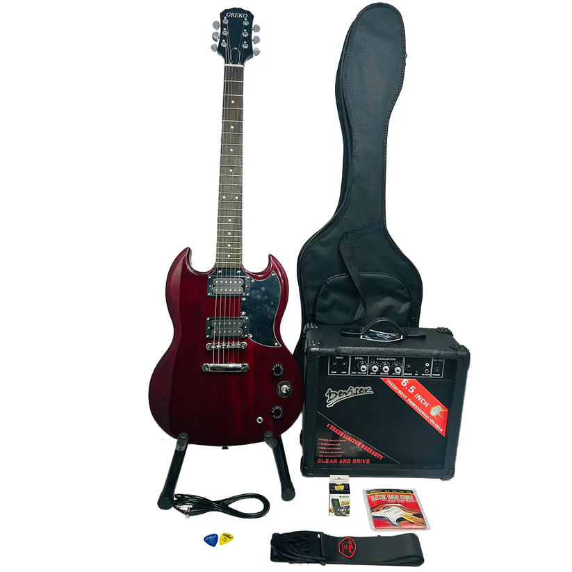 Kit Guitarra Eléctrica Greko Kg005cr Amplificador + Estuche
