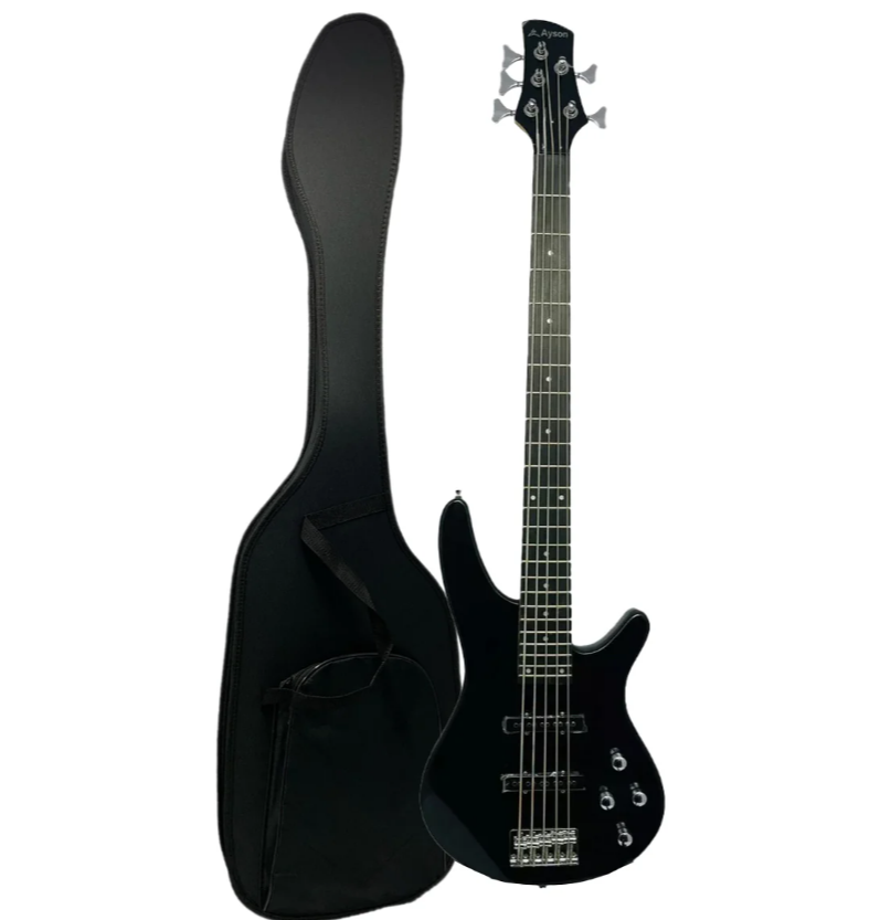 Bajo Electrico Ayson 5 Cuerdas + Estuche Semiduro
