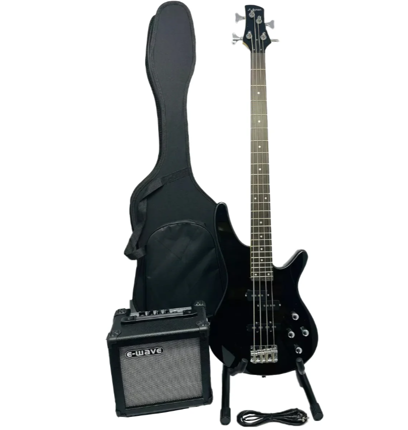 Kit De Bajo Eléctrico 4 Cuerdas + Ampl + Estuche + Cable
