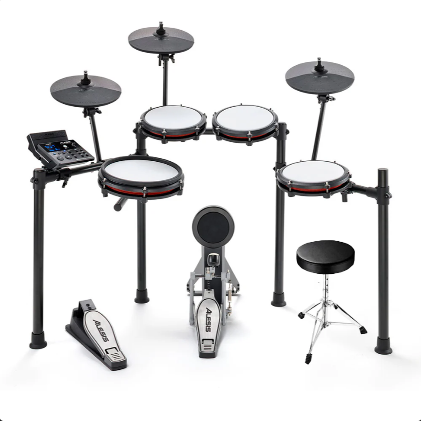 Batería Eléctrica Alesis Nitro Maxkitxus + Silla
