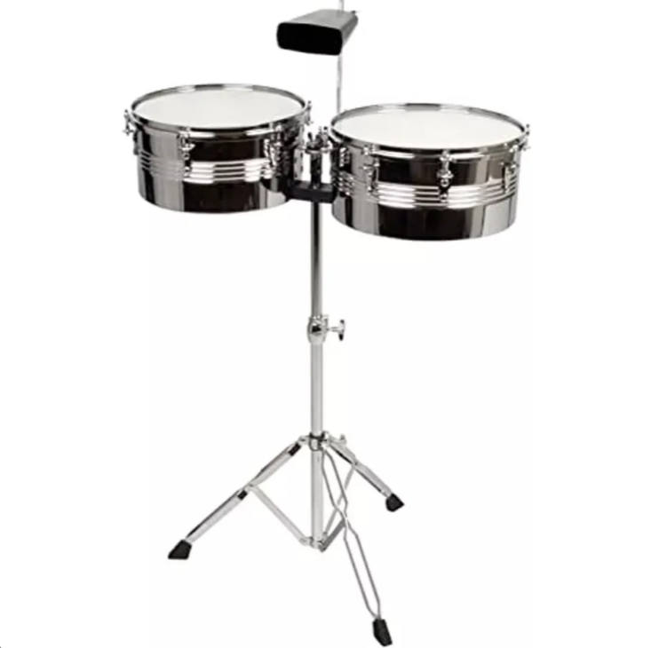 Timbal Latino 13 -14 Con Base Campana Y Baquetas
