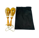 Par De Maracas En Cuero Natural + Estuche
