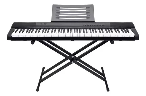 Piano Teclado Electrónico Mk-887 Sensibilidad + Base
