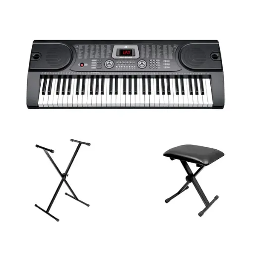 Teclado Organeta Mk2089 Under 61 Teclas Mic Adap Base Silla
