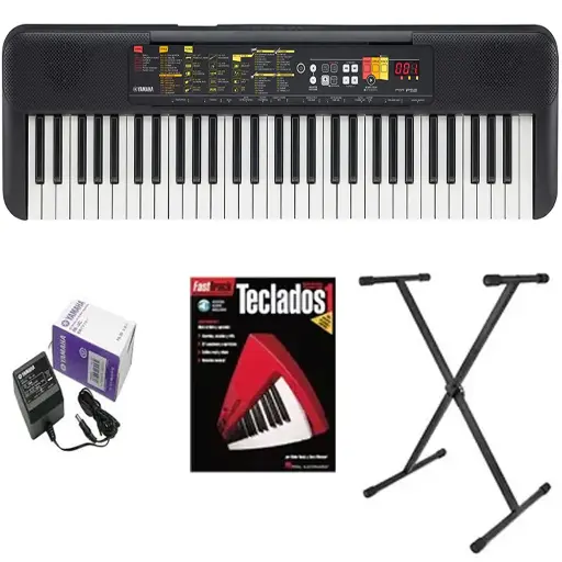 Teclado Organeta Yamaha Psr-f52 Con Adaptador+base+método
