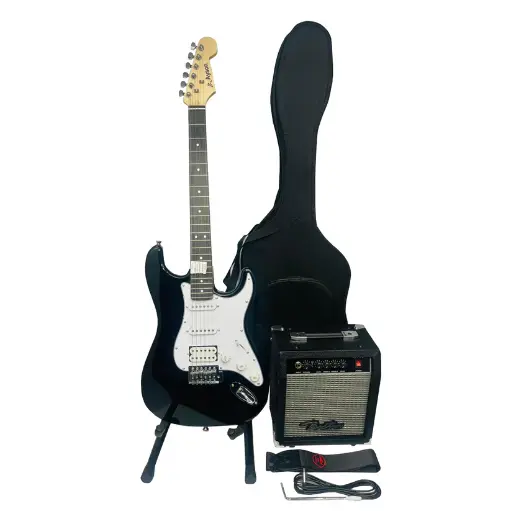 Kit Guitarra Electrica Con Amplificador Correa Cable
