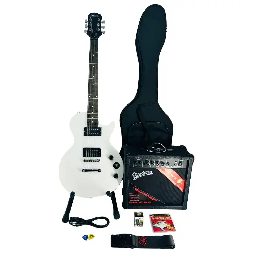 Kit Guitarra Eléctrica Deviser Sp11 Wh +estuche+amplificador
